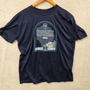 Parks Project Yosemite Half Marathon T Shirt Mens Large Navy Polyester Athletic